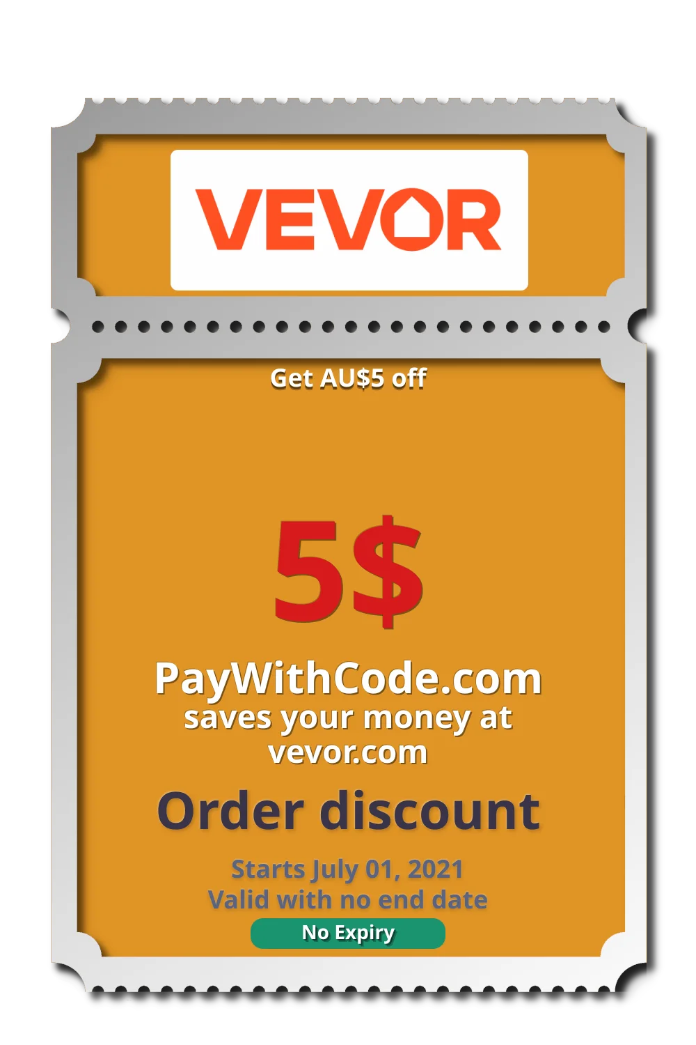 Get AU$5 off at Vevor