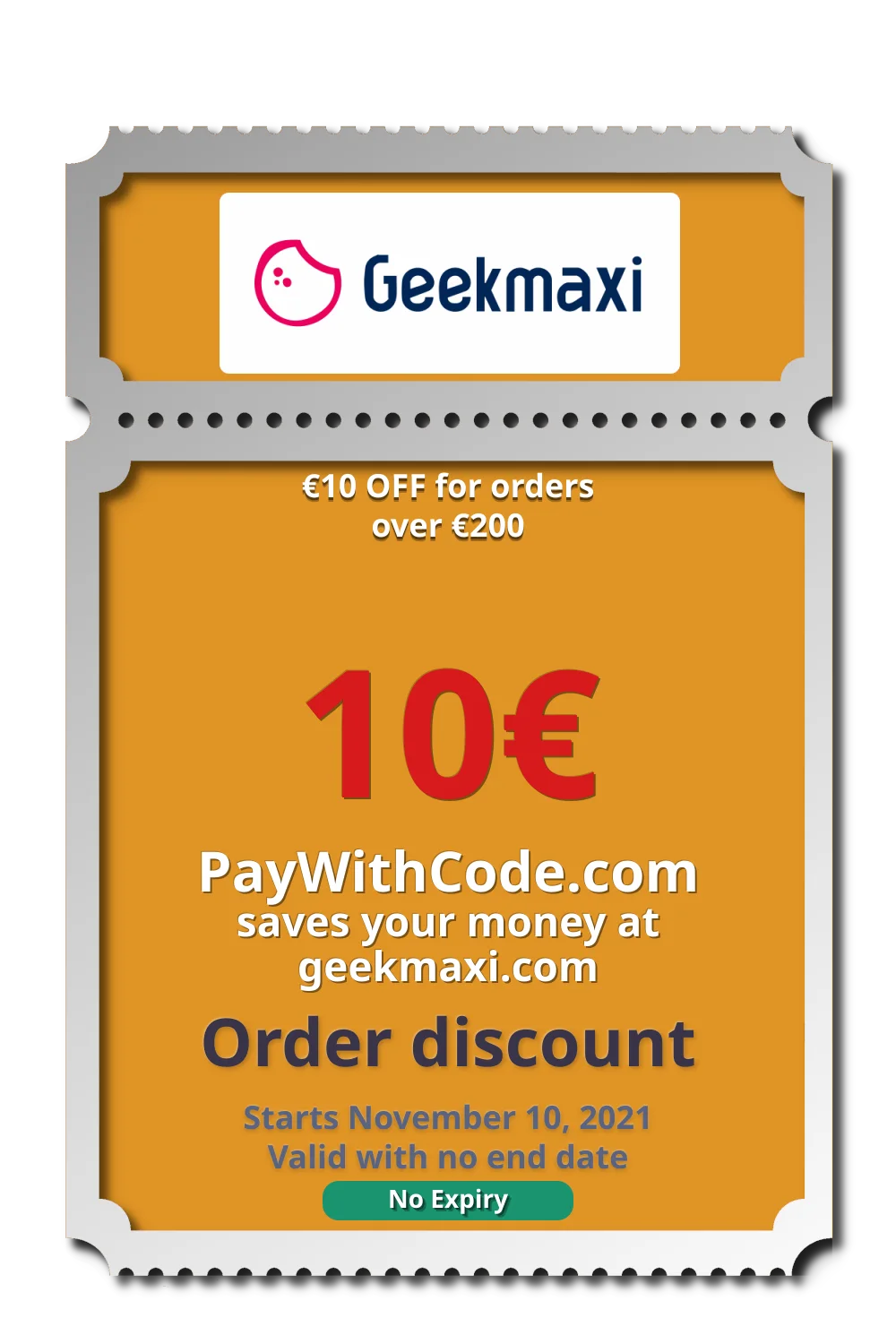€10 OFF for orders over €200 at Geekmaxi