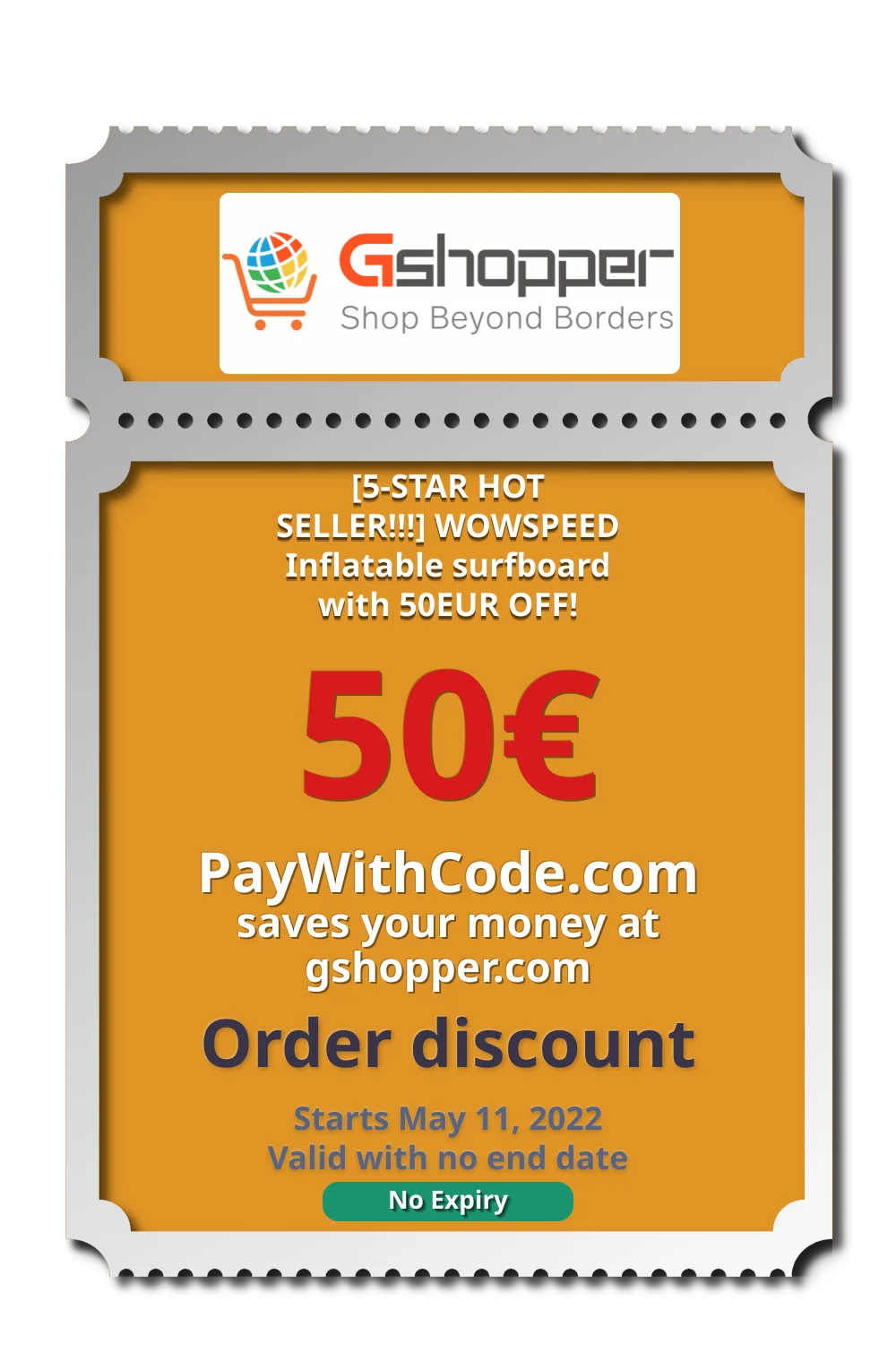 [5-STAR HOT SELLER!!!] WOWSPEED Inflatable surfboard with 50EUR OFF! at Gshopper