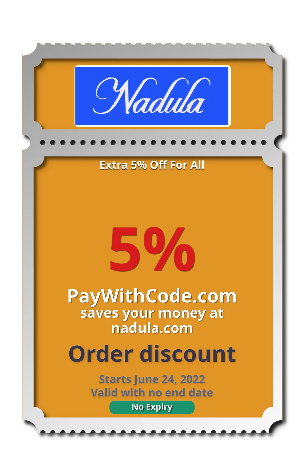 Extra 5% Off For All at Nadula