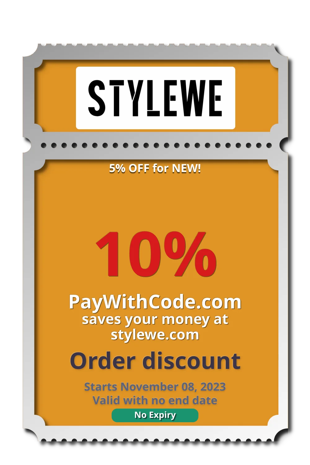5% OFF for NEW! at Stylewe