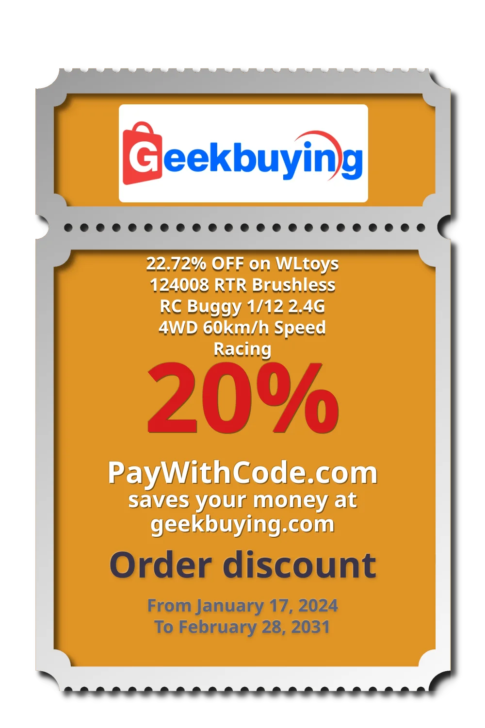 22.72% OFF on WLtoys 124008 RTR Brushless RC Buggy 1/12 2.4G 4WD 60km/h Speed Racing at Geekbuying