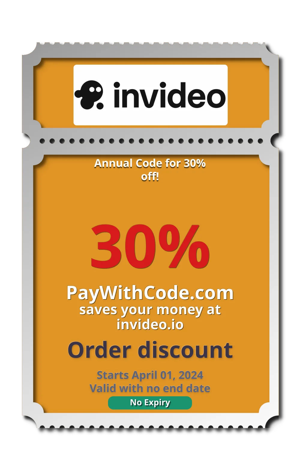 Annual Code for 30% off! at InVideo