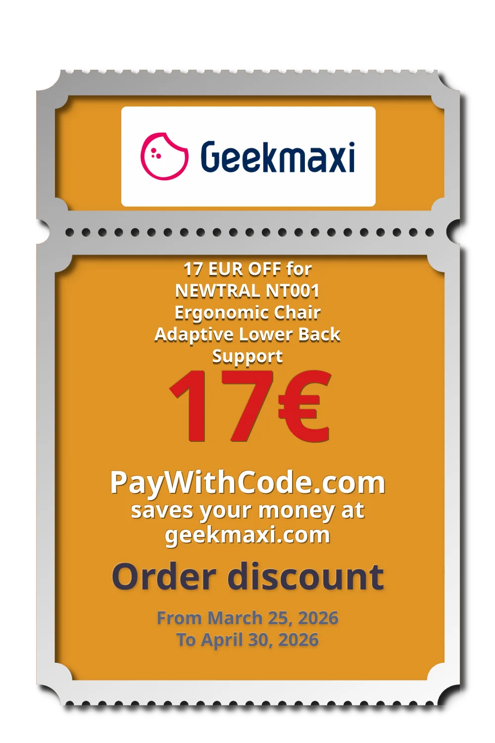17 EUR OFF for NEWTRAL NT001 Ergonomic Chair Adaptive Lower Back Support at Geekmaxi