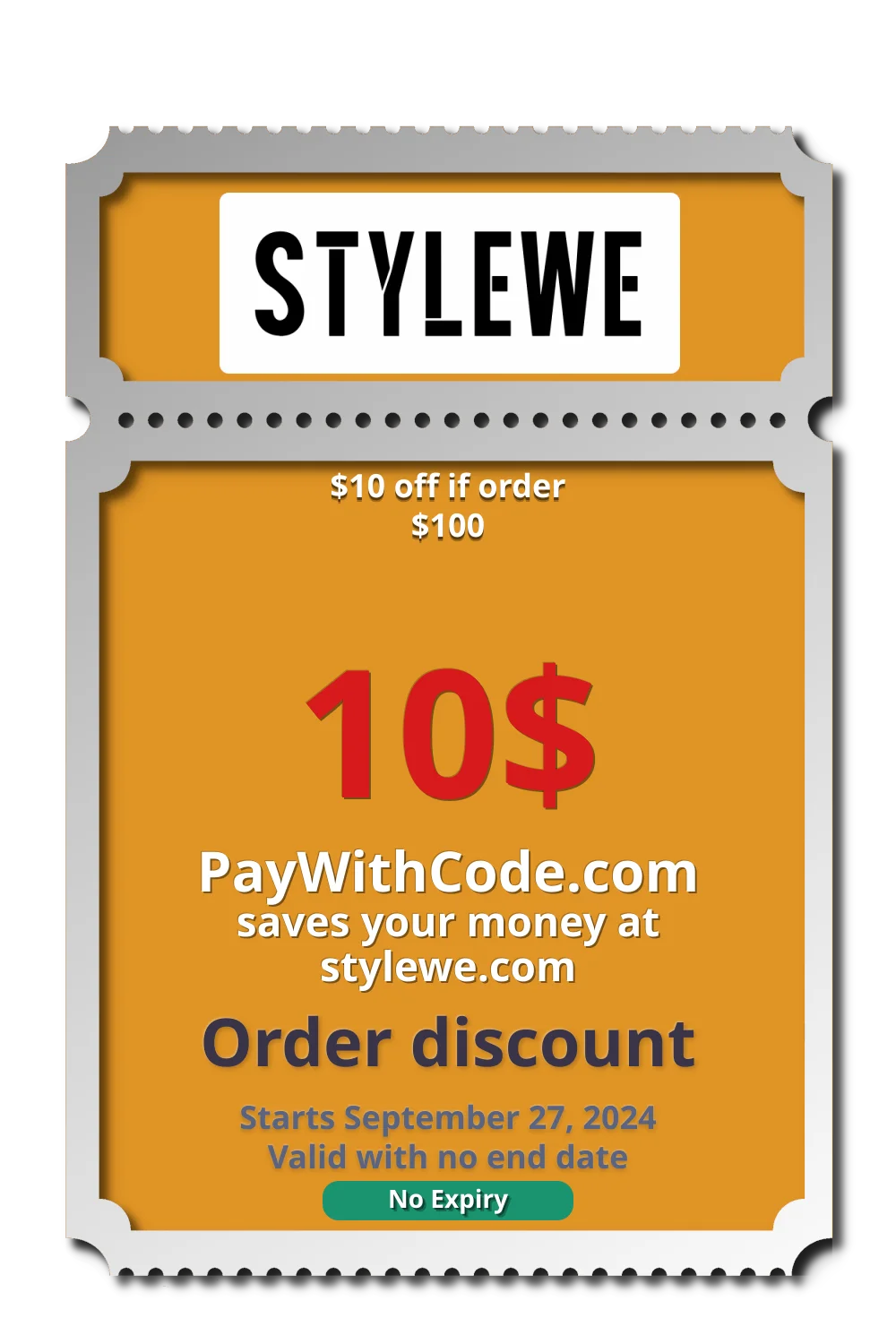 $10 off if order $100 at Stylewe