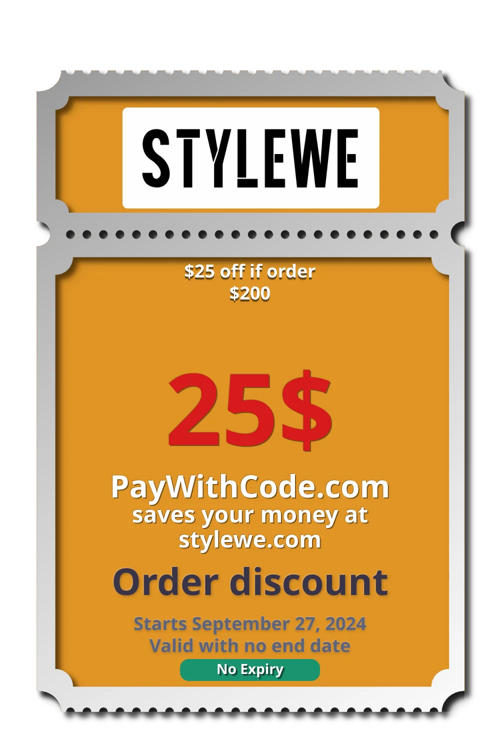 $25 off if order $200 at Stylewe