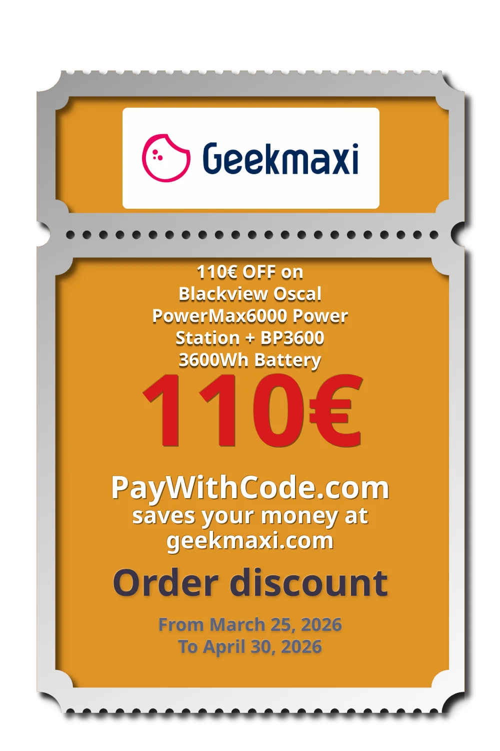 110€ OFF on Blackview Oscal PowerMax6000 Power Station + BP3600 3600Wh Battery Pacakge at Geekmaxi