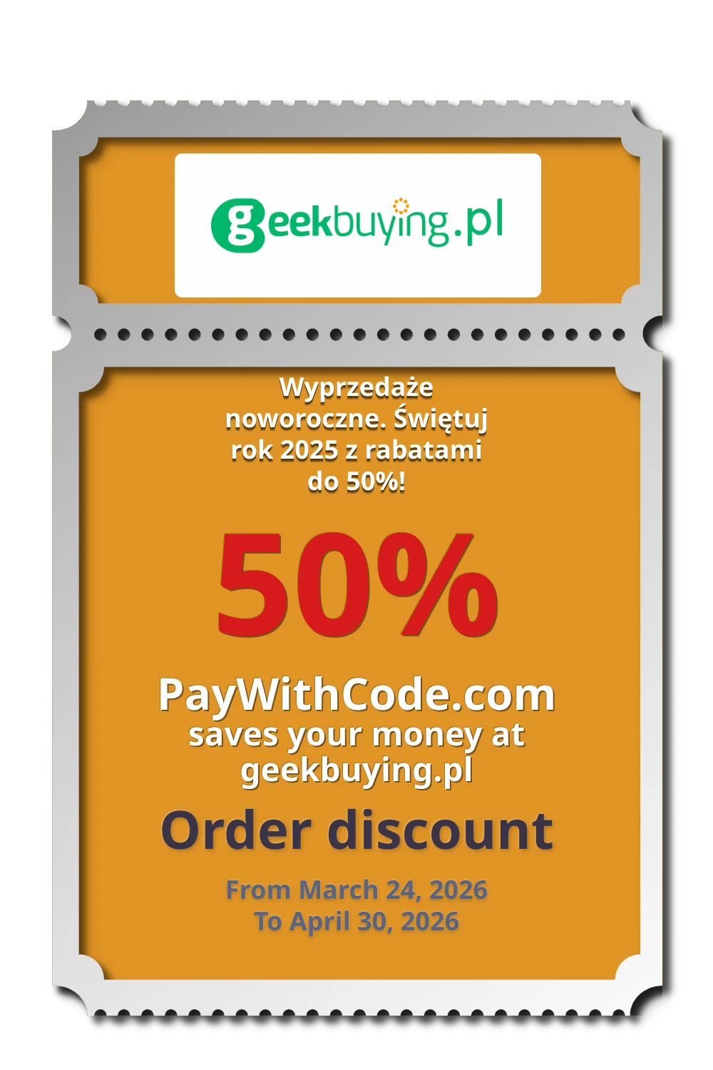 Wyprzedaże noworoczne. Świętuj rok 2025 z rabatami do 50%! at Geekbuying