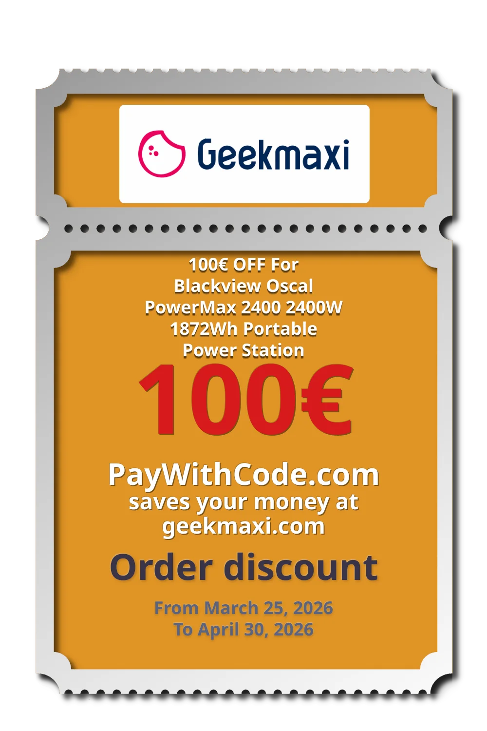 100€ OFF For Blackview Oscal PowerMax 2400 2400W 1872Wh Portable Power Station at Geekmaxi