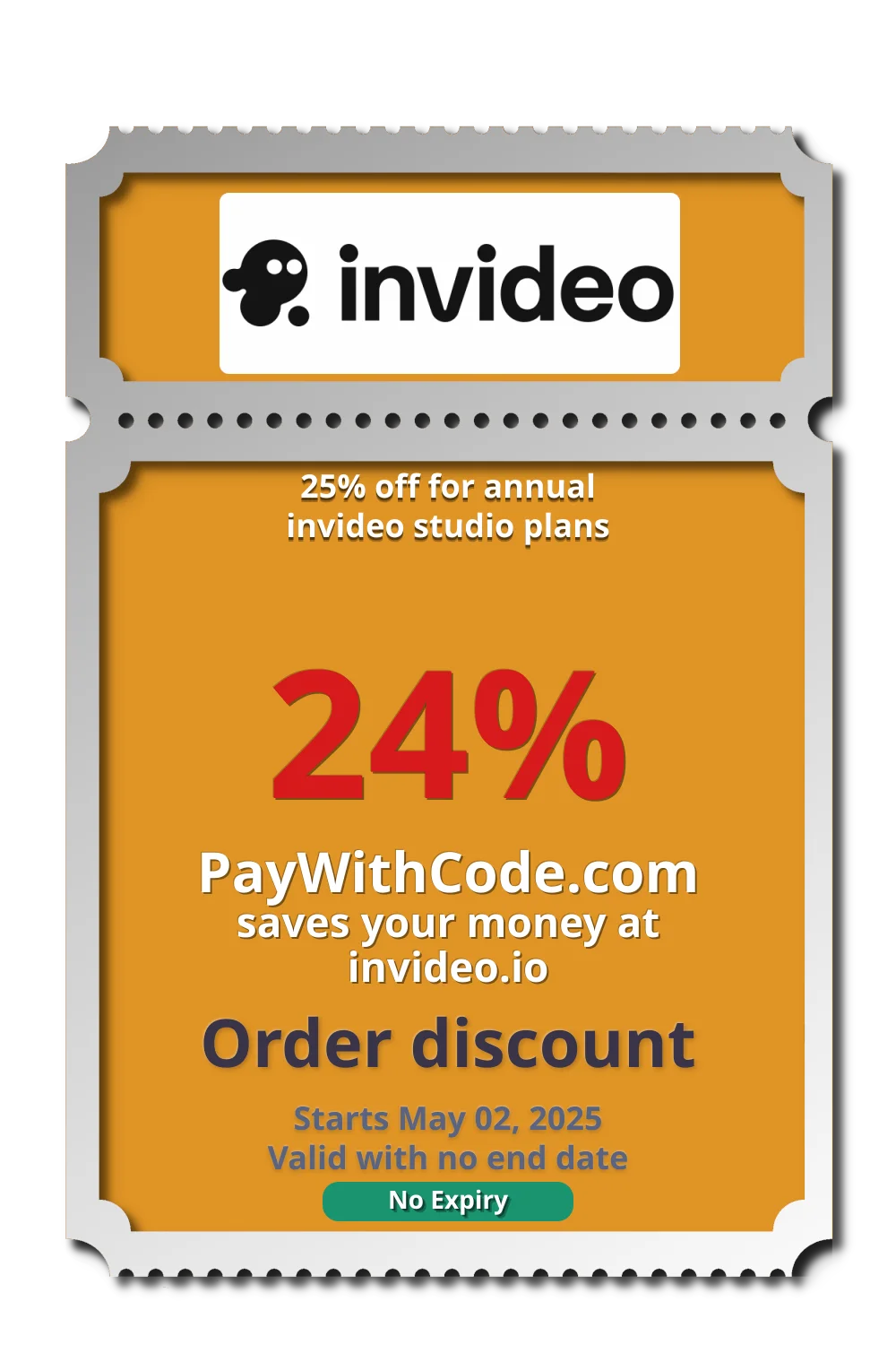 25% off for annual invideo studio plans at InVideo