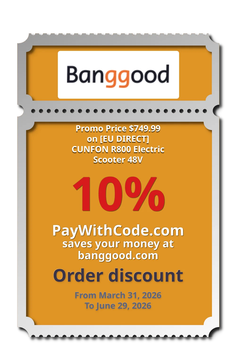 Promo Price $749.99 on [EU DIRECT] CUNFON R800 Electric Scooter 48V at Banggood