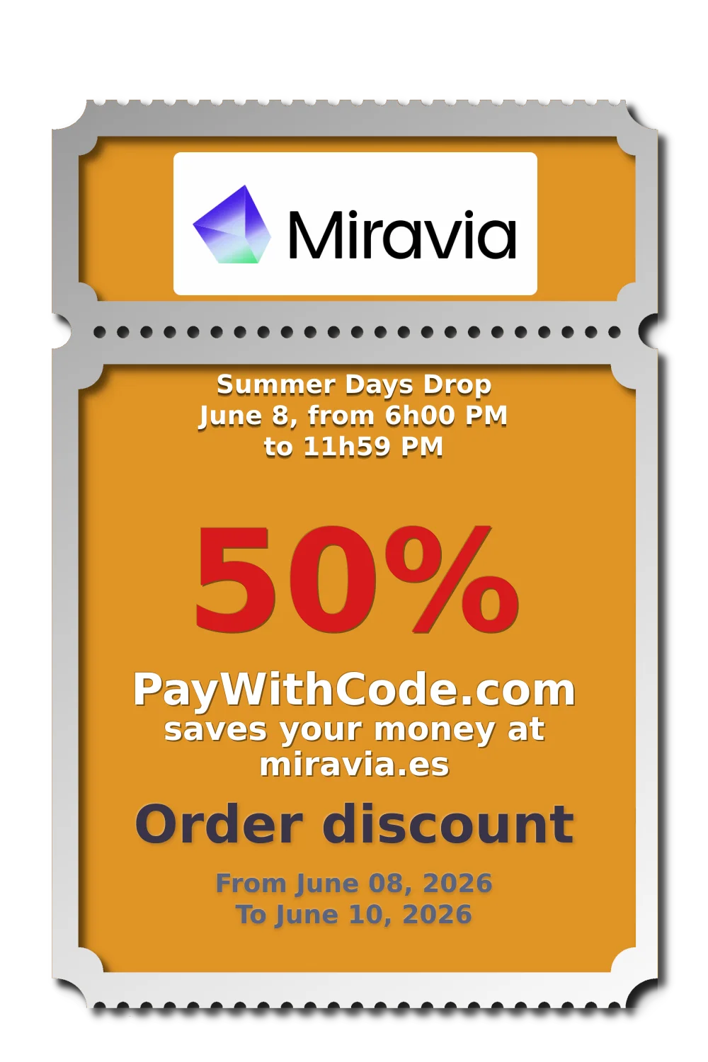 Summer Days Drop June 8, from 6h00 PM to 11h59 PM at Miravia