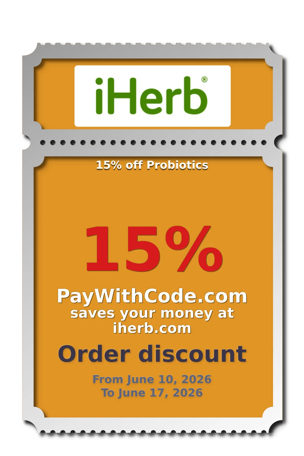 15% off Probiotics at iHerb
