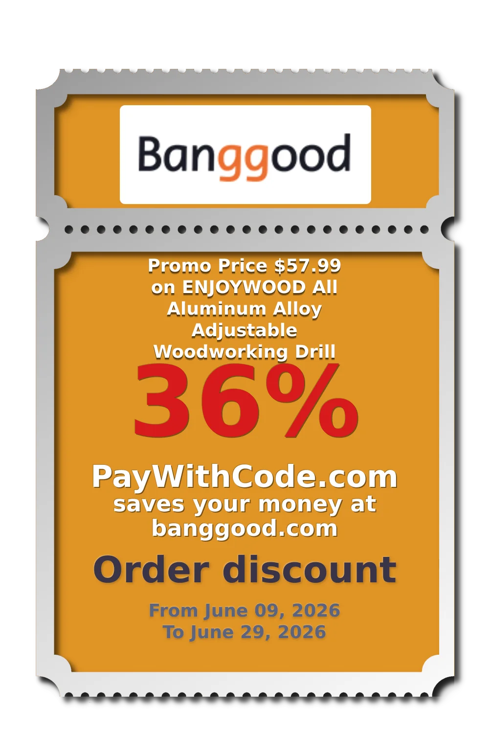 Promo Price $57.99 on ENJOYWOOD All Aluminum Alloy Adjustable Woodworking Drill at Banggood