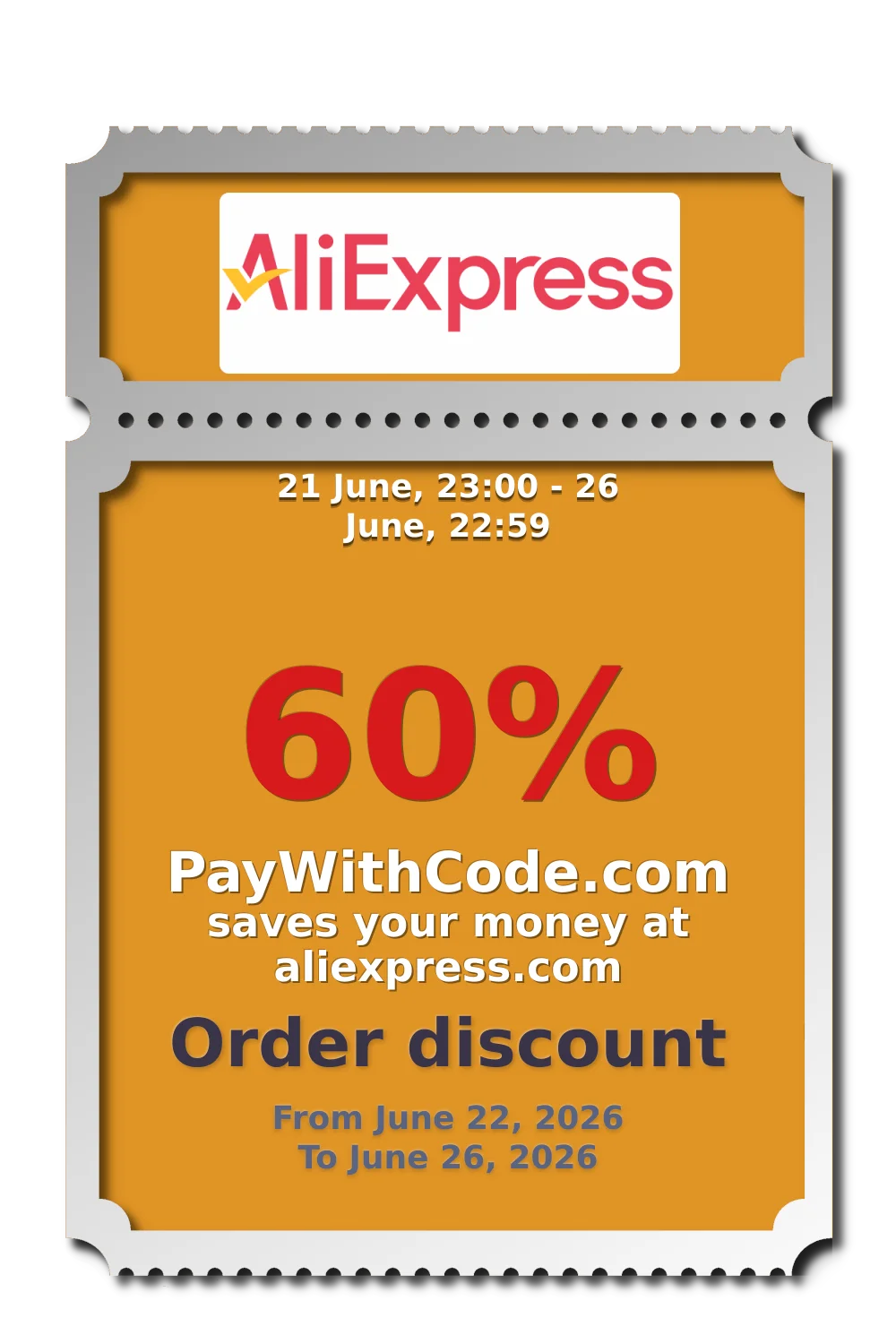 21 June, 23:00 - 26 June, 22:59 at AliExpress