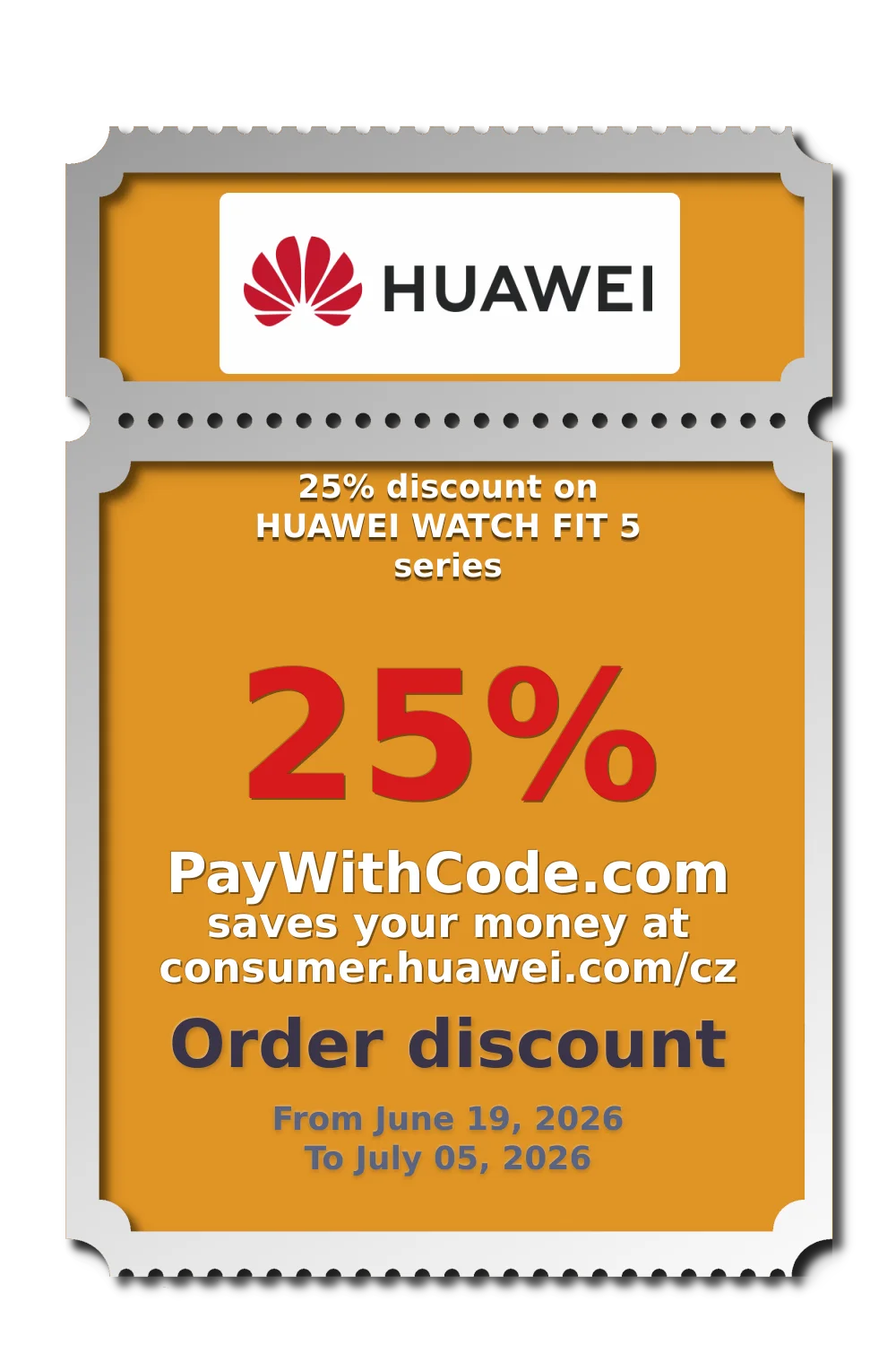 25% discount on HUAWEI WATCH FIT 5 series at Huawei