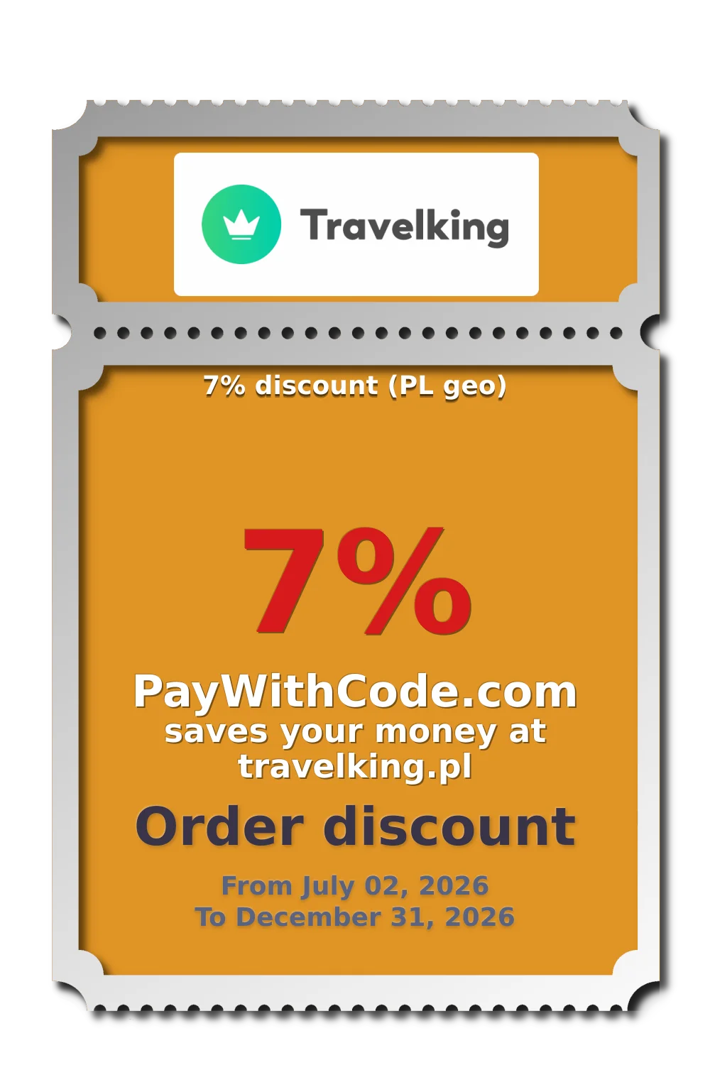 7% discount (PL geo) at Travelking