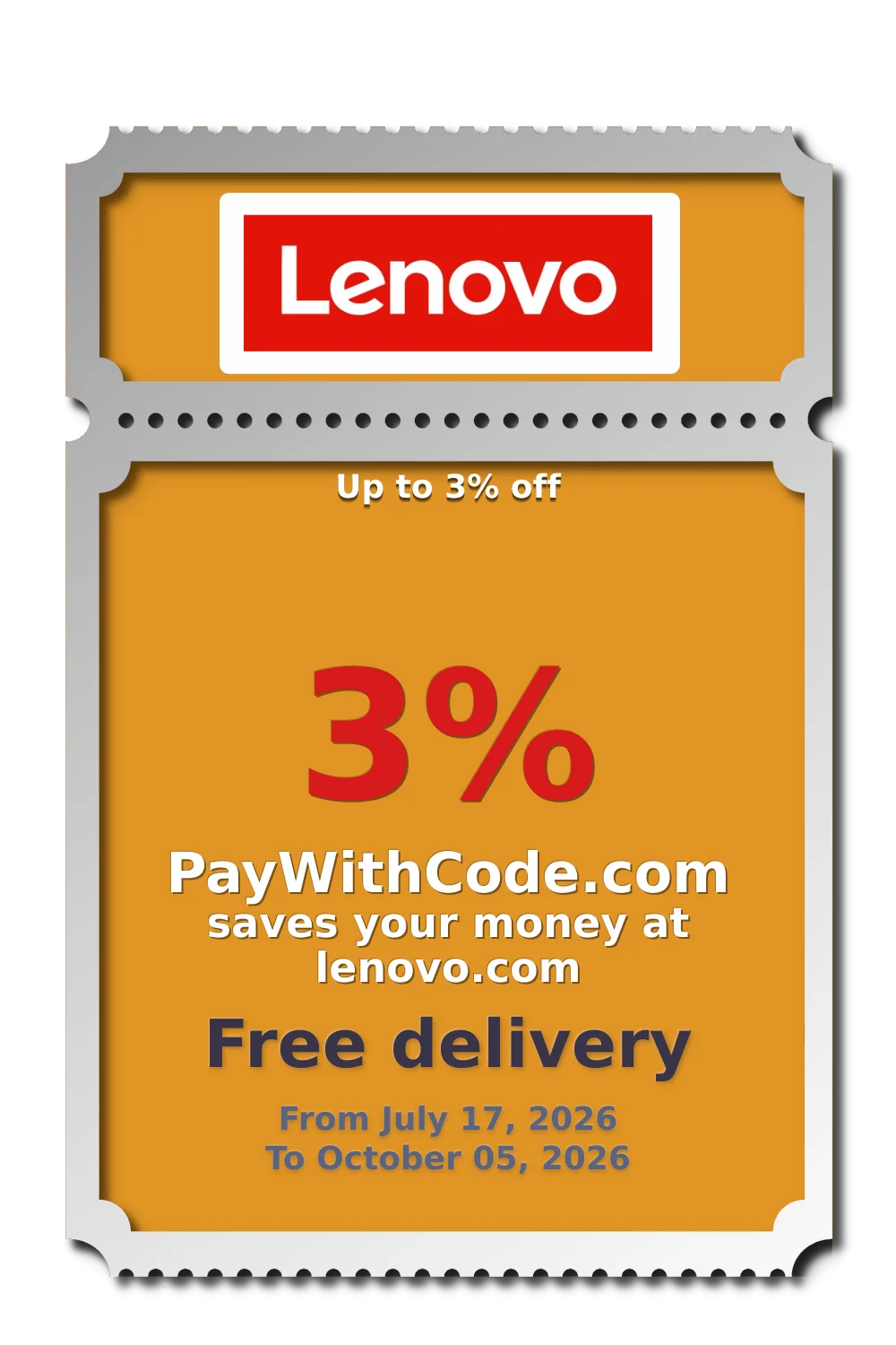 Up to 3% off at Lenovo