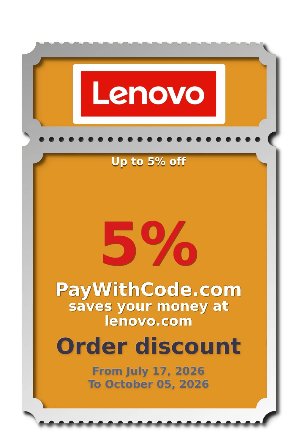 Up to 5% off at Lenovo