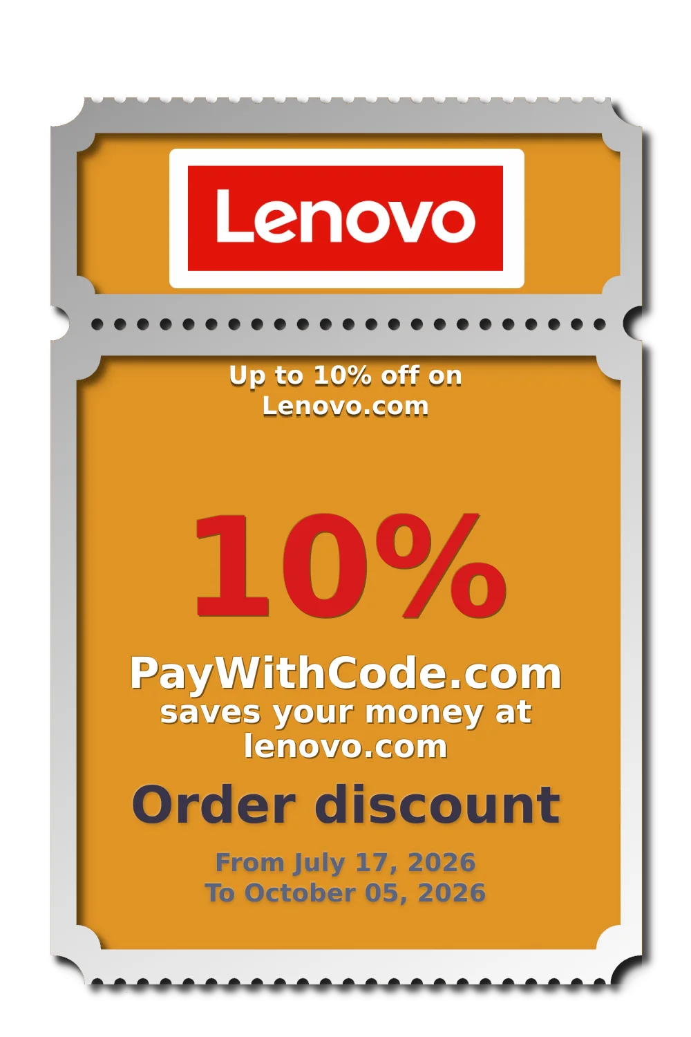 Up to 10% off on Lenovo.com at Lenovo