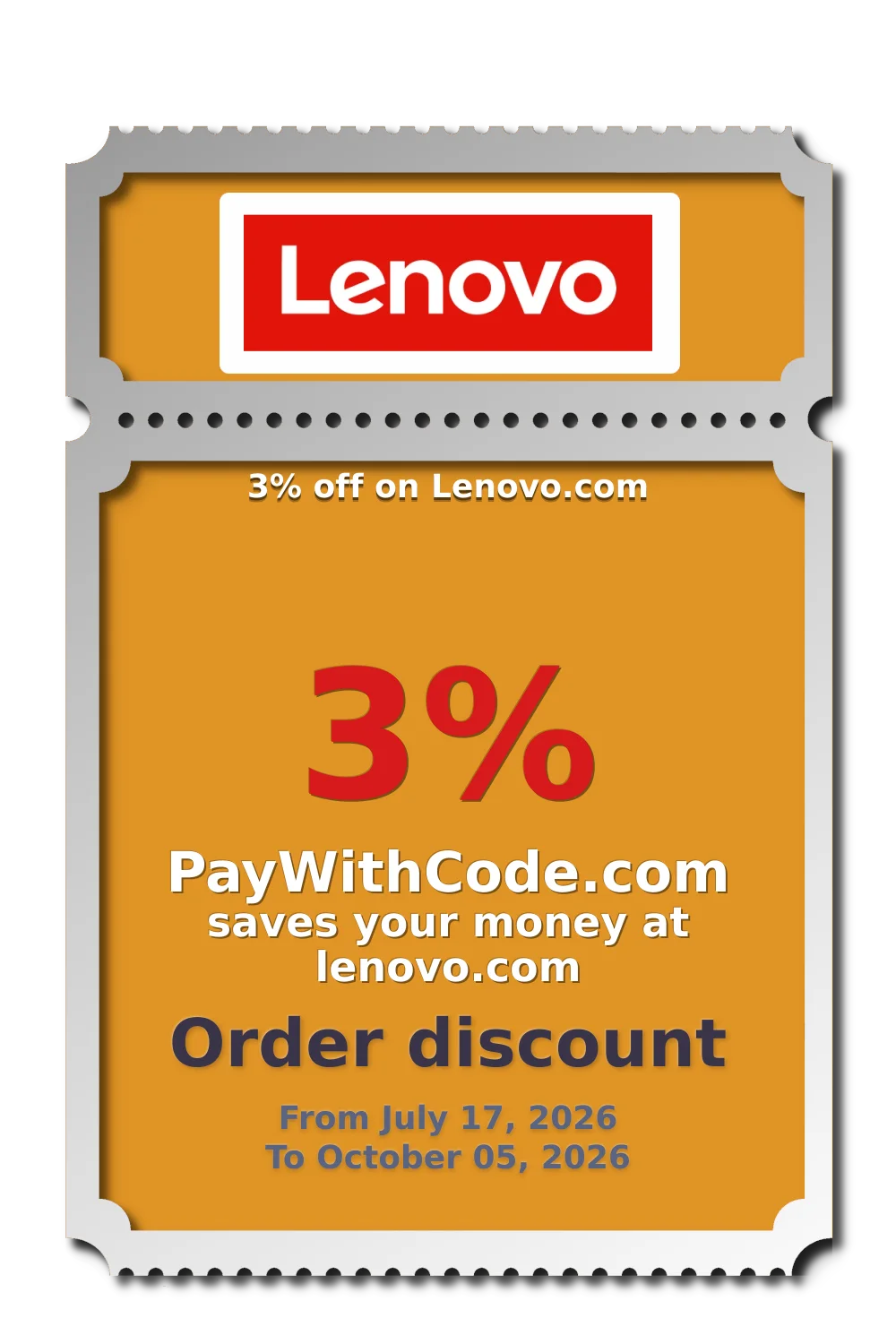 3% off on Lenovo.com at Lenovo
