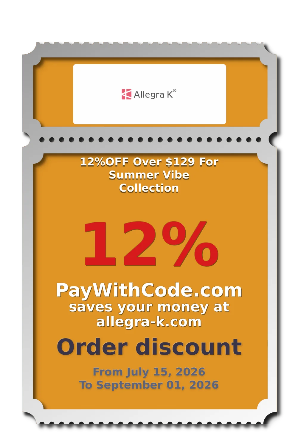 12%OFF Over $129 For Summer Vibe Collection at Allegra K