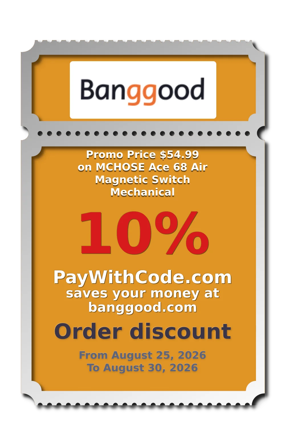 Promo Price $54.99 on MCHOSE Ace 68 Air Magnetic Switch Mechanical at Banggood