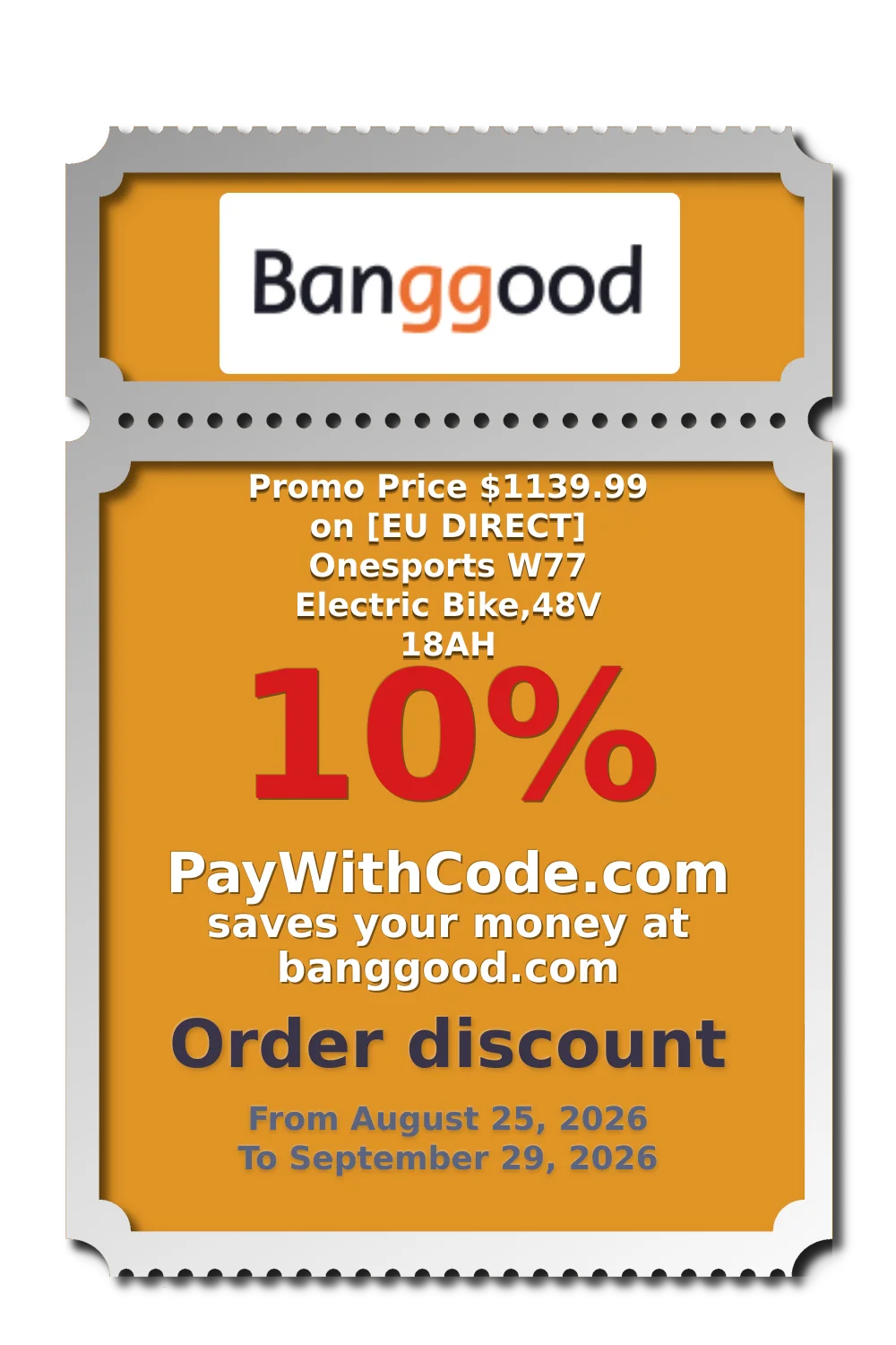 Promo Price $1139.99 on [EU DIRECT] Onesports W77 Electric Bike,48V 18AH at Banggood