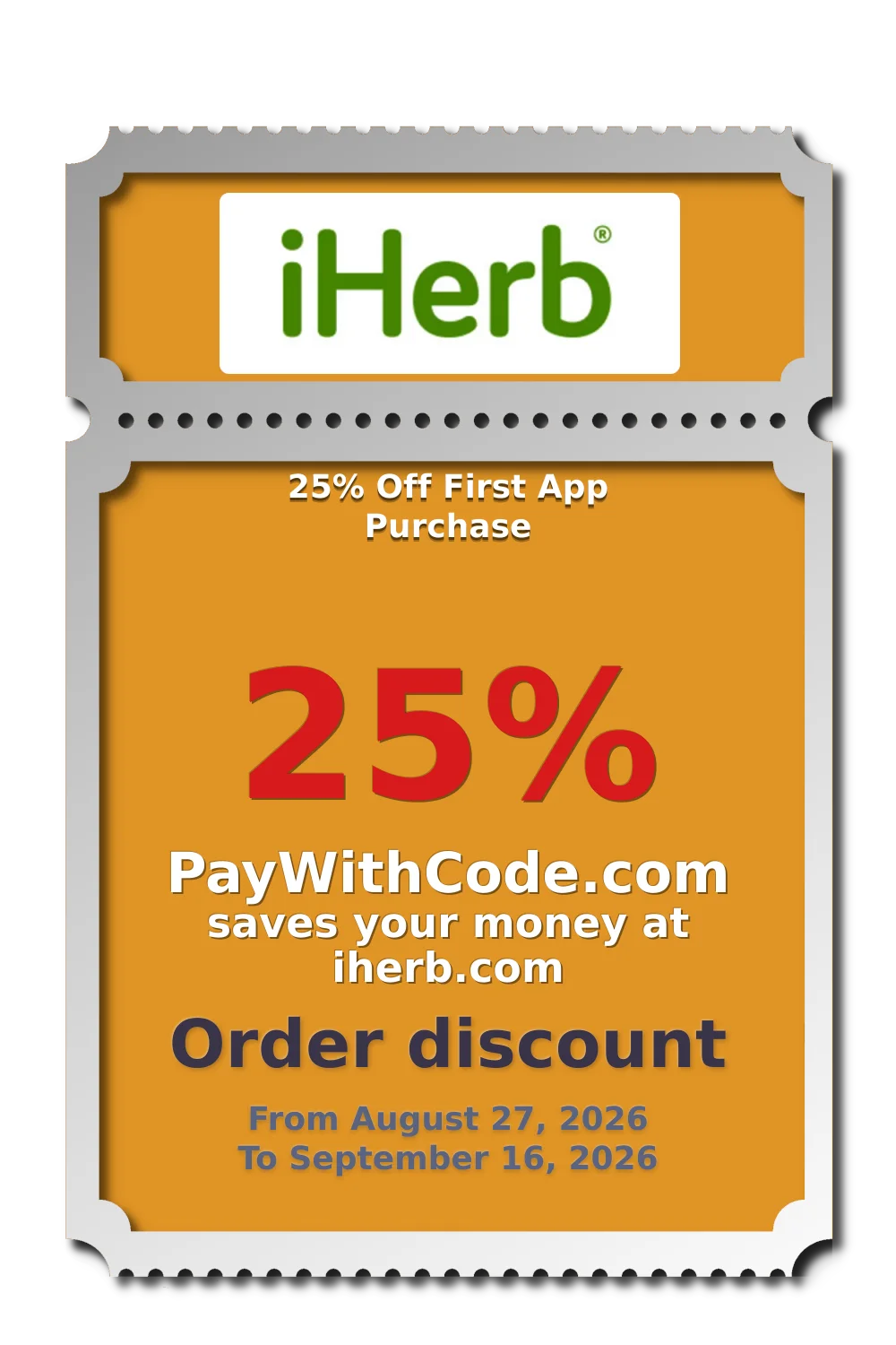 25% Off First App Purchase at iHerb