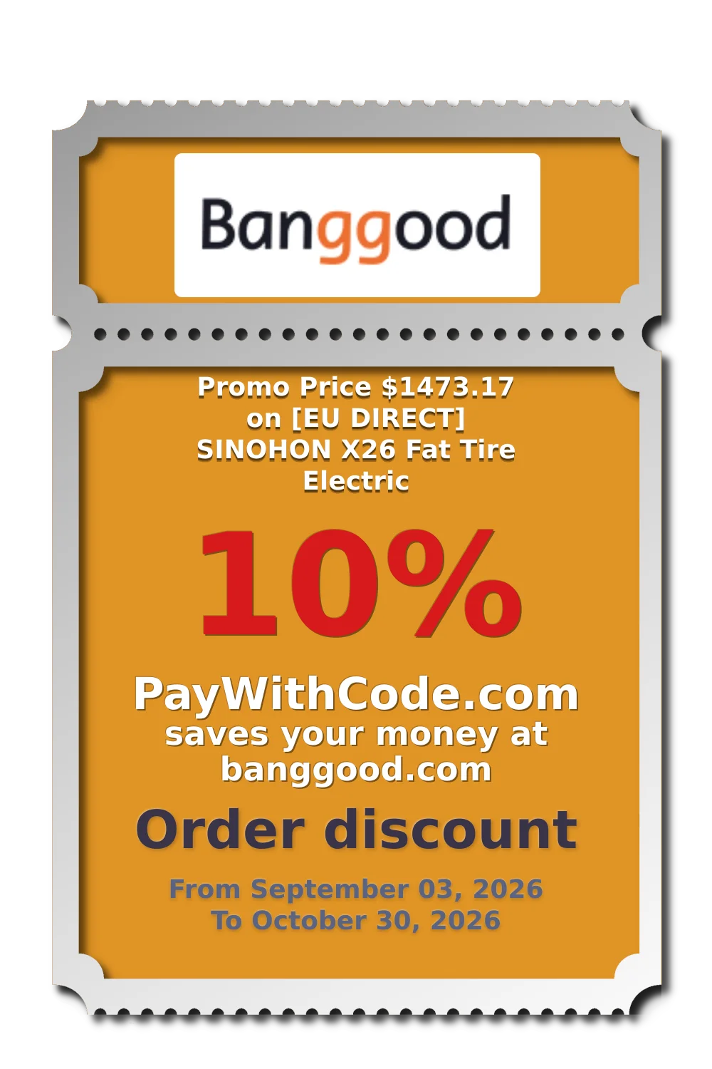 Promo Price $1473.17 on [EU DIRECT] SINOHON X26 Fat Tire Electric at Banggood
