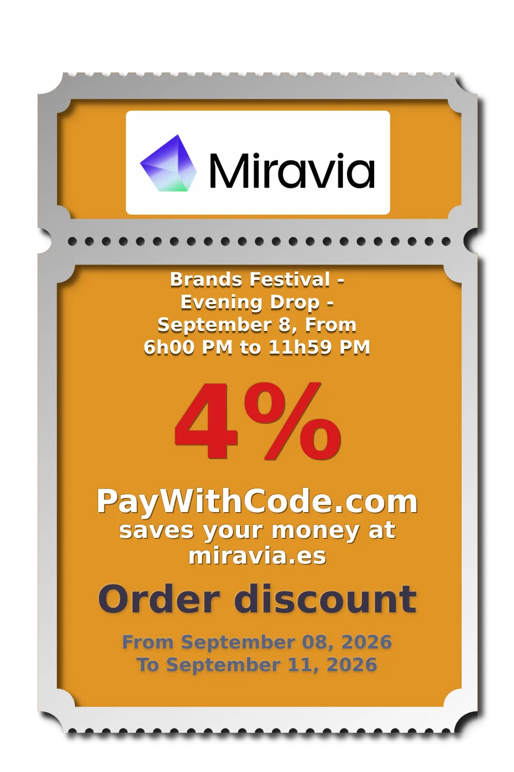 Brands Festival - Evening Drop - September 8, From 6h00 PM to 11h59 PM at Miravia