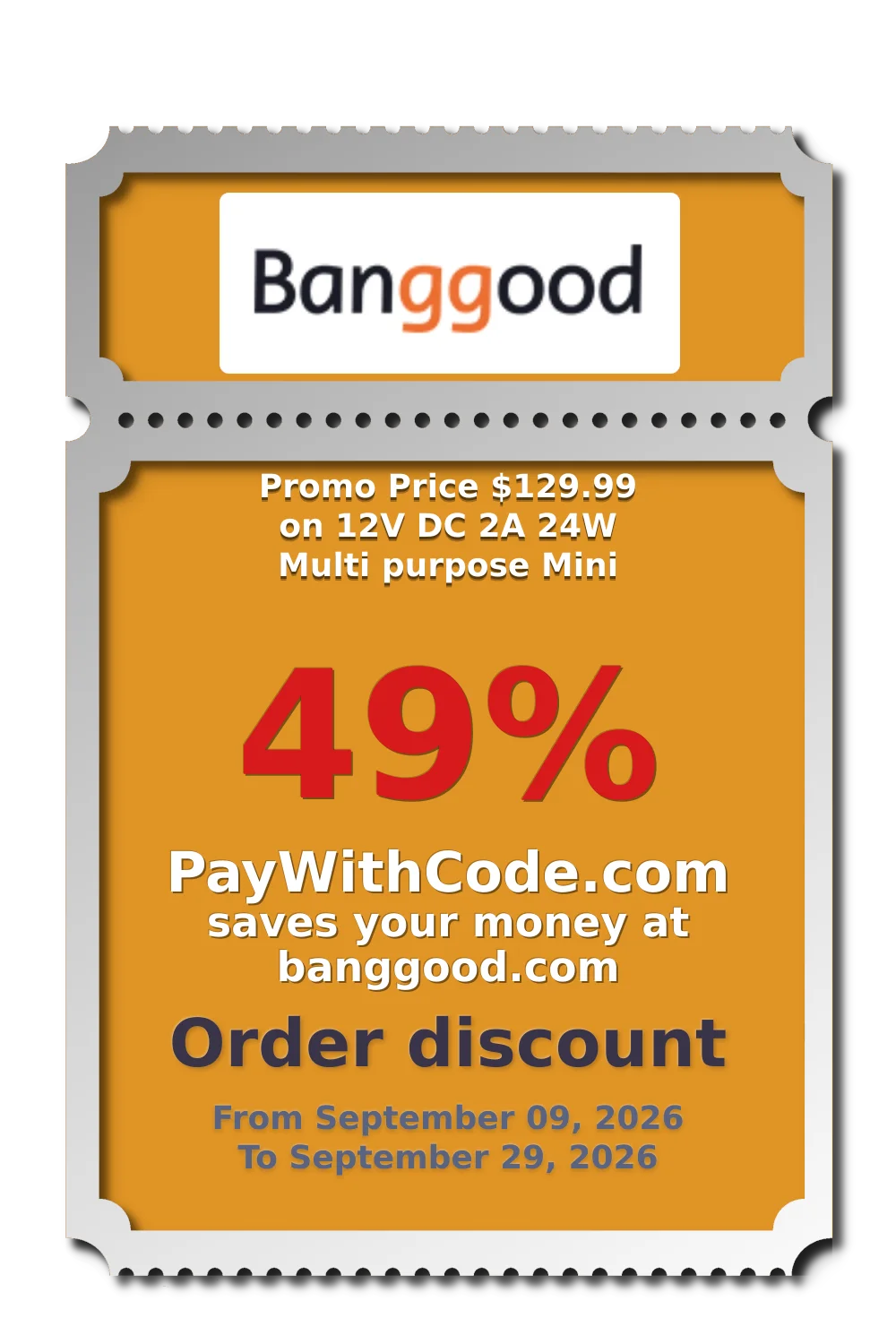 Promo Price $129.99 on 12V DC 2A 24W Multi purpose Mini at Banggood