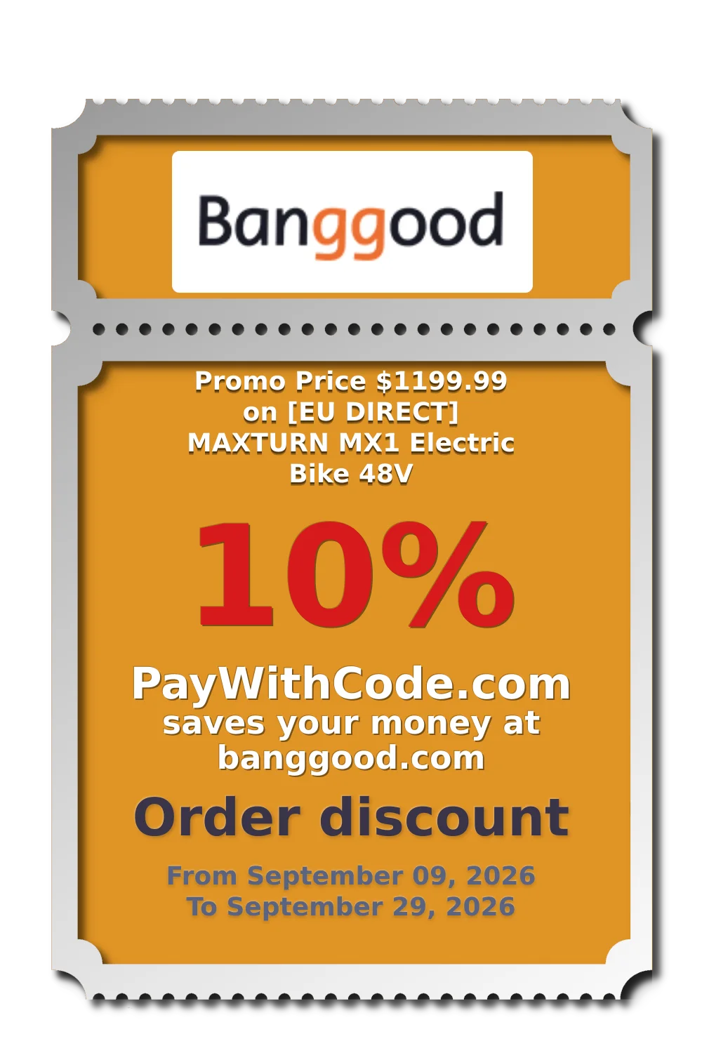 Promo Price $1199.99 on [EU DIRECT] MAXTURN MX1 Electric Bike 48V at Banggood