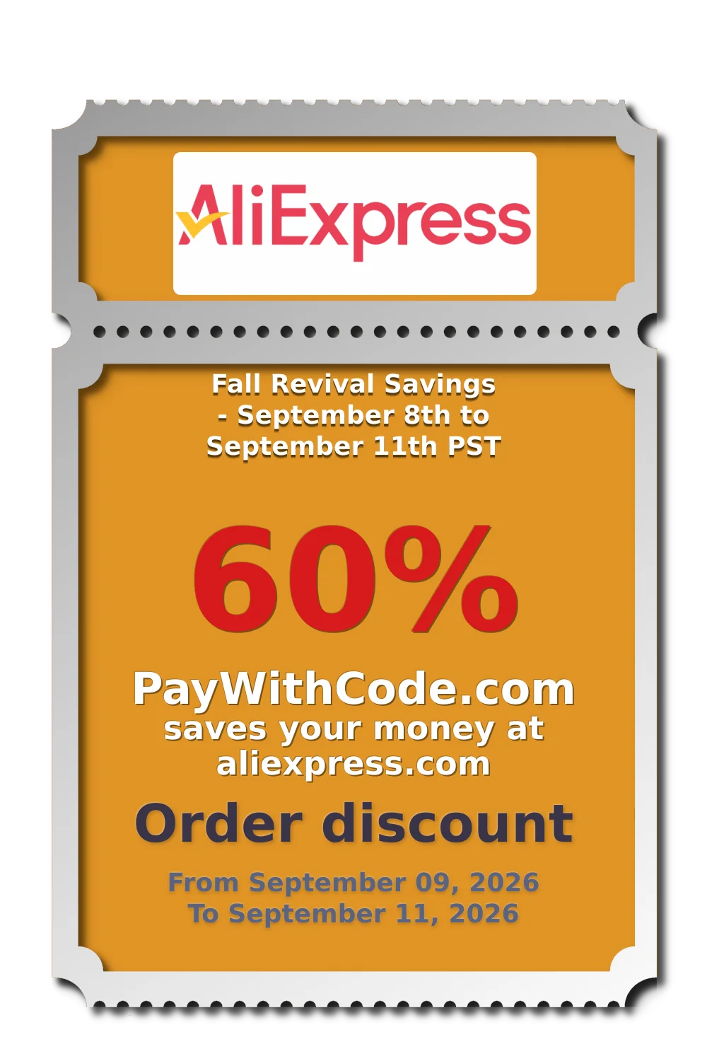 Fall Revival Savings - September 8th to September 11th PST at AliExpress